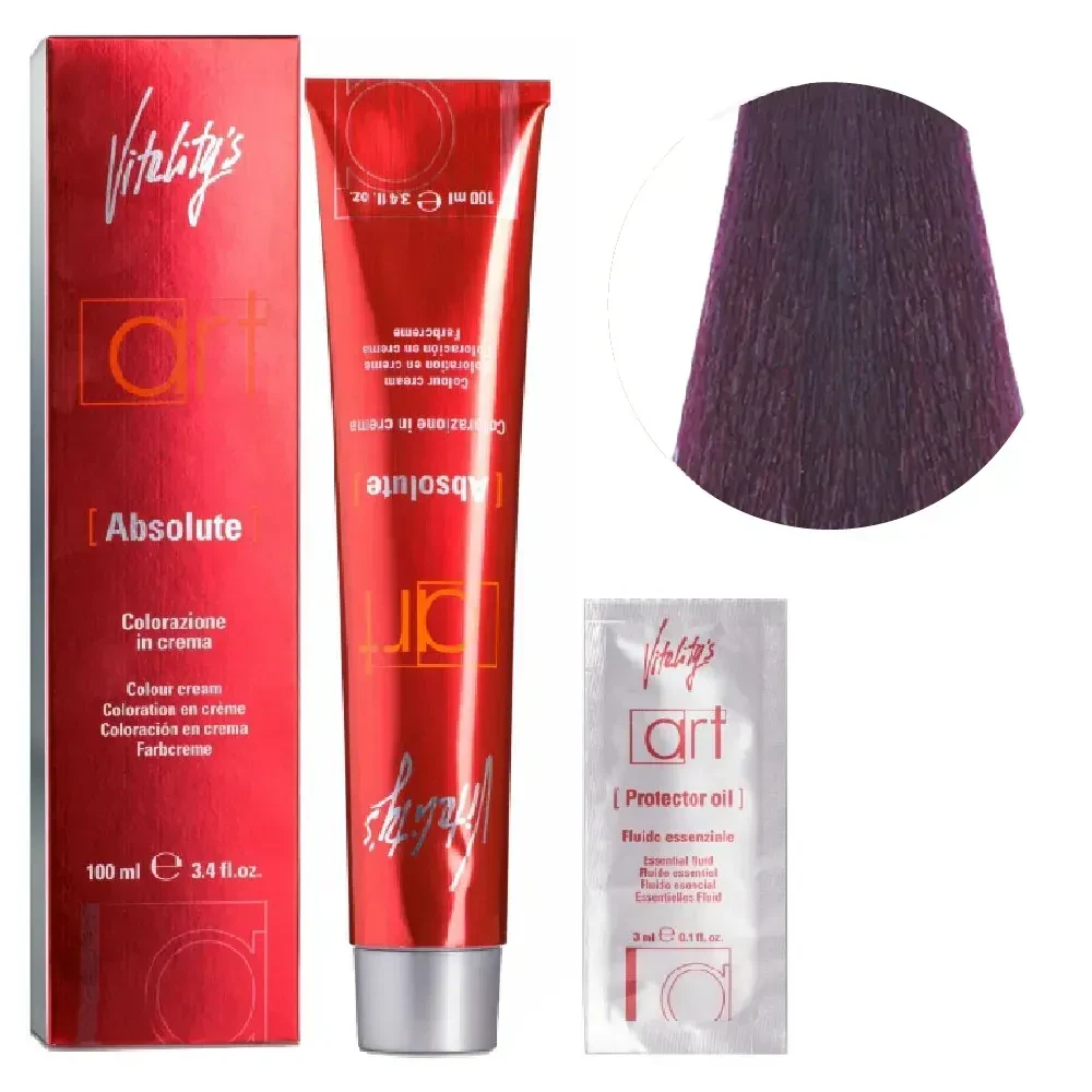 Крем-краска для волос с масляным коктейлем Vitality’s Art Absolute Hair Color Cream 6/88 Насыщенный фиолетовый темный блондин 100 мл