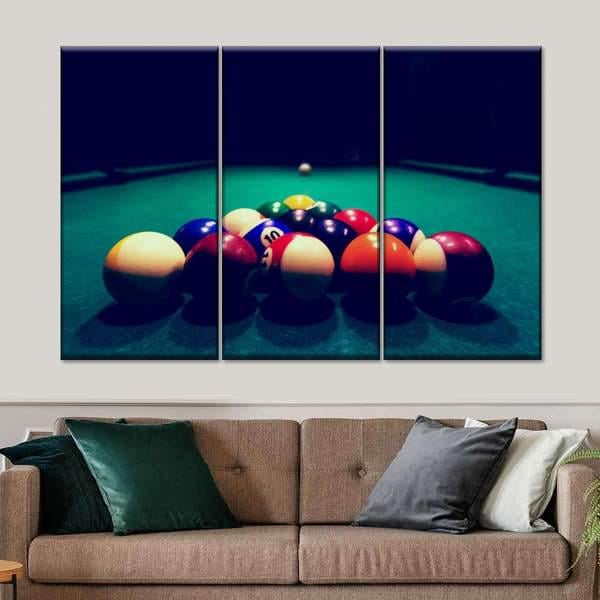 Модульная картина KIL Art Бильярдный стол из трех частей 78x48 см (M3_M_132)