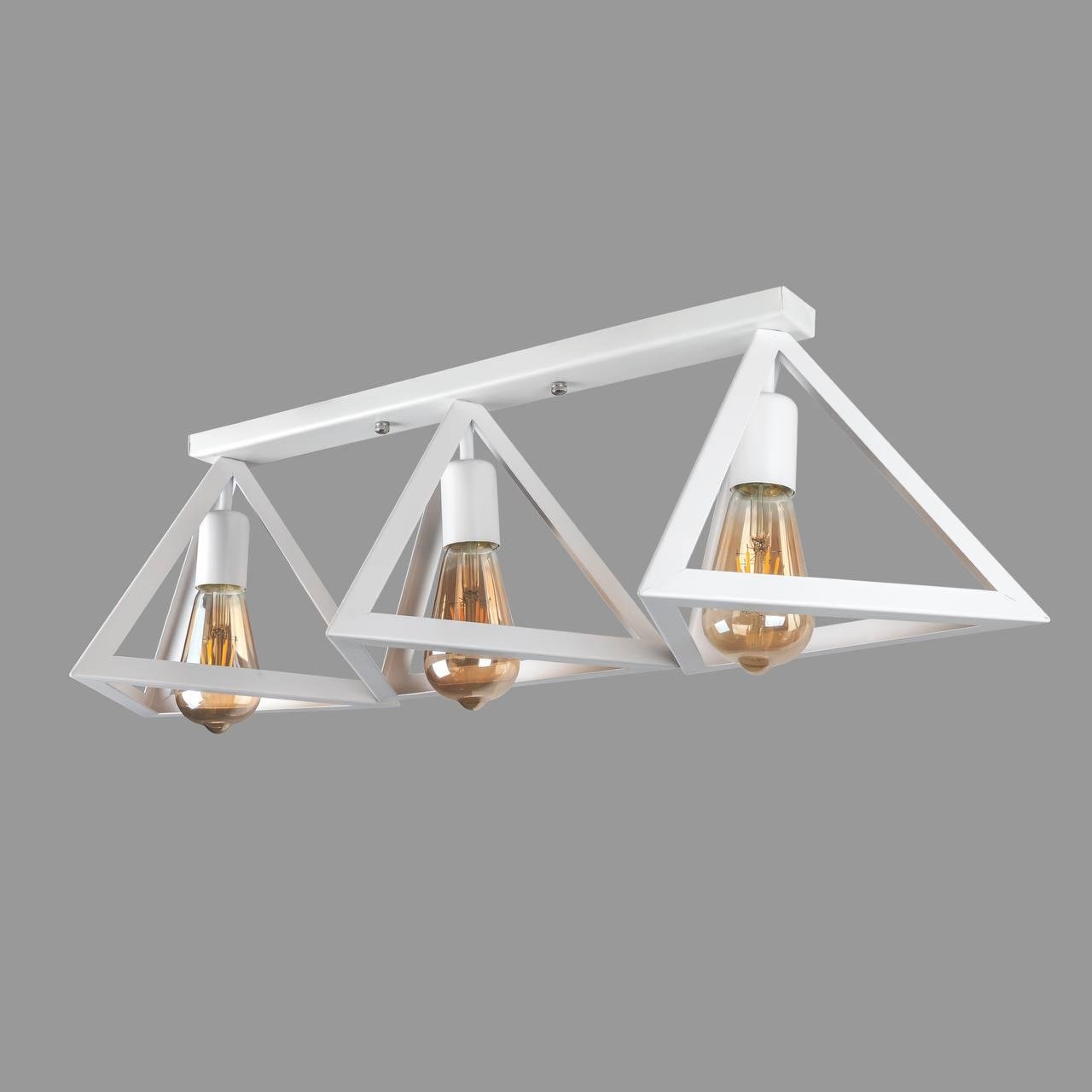 Люстра стельова на 3 пірамідки Білий (56-XPR220F2-3 WH Білий (500) Люстра стельова на 3 пірамідки Білий (56-XPR220F2-3 WH Білий (500)