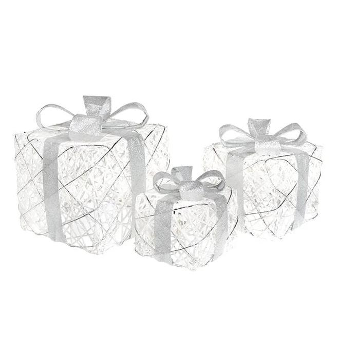 Новогодняя декорация с LED-подсветкой Flora Подарки 3 шт. (12171)