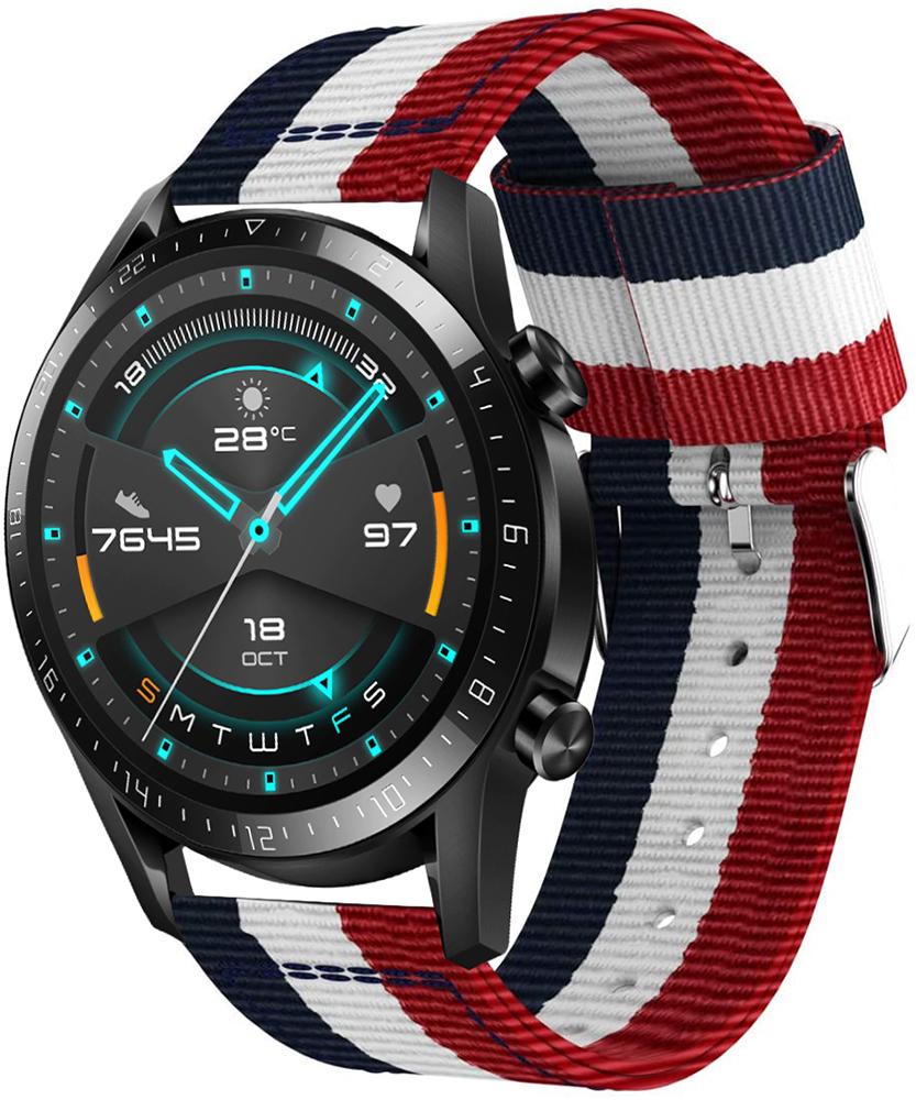 Ремінець тканинний Canvas для Huawei Watch GT Red/White/Blue (19659)