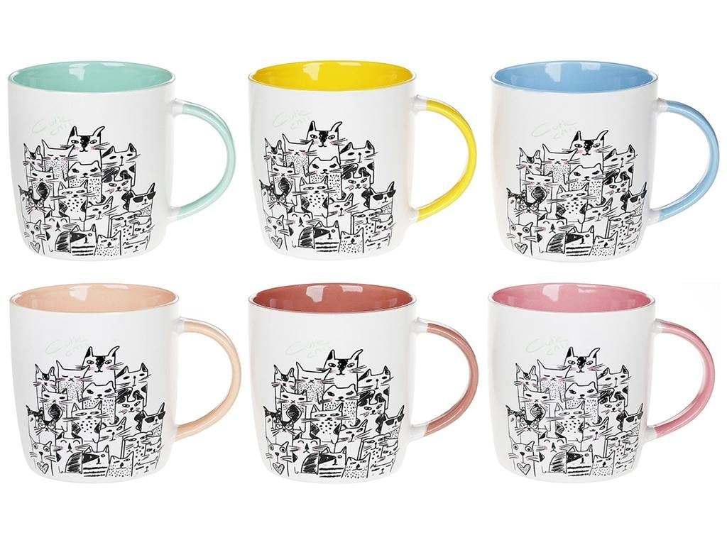 Чашка Дружеская компания 390 мл 6 дизайнов набор 6 шт. (BDI-577-570)