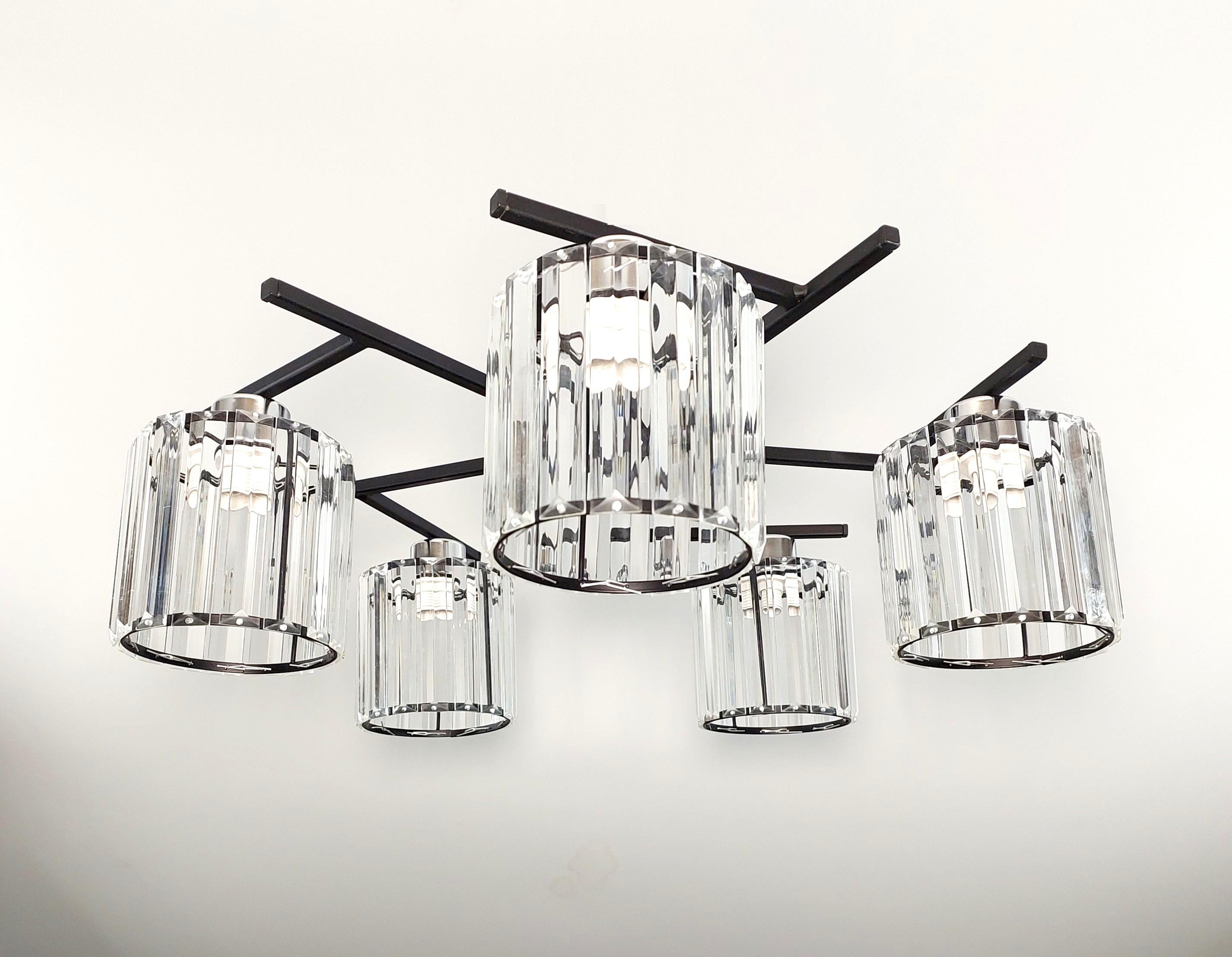 Люстра потолочная Лофт 3279/5 на 5 плафонов металлическая Черный