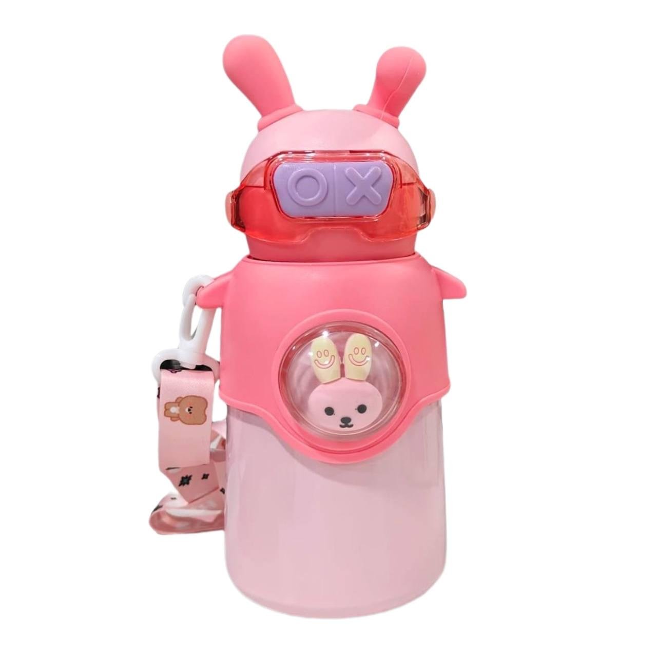 Термос детский с ремешком Зайчик 500 мл Розовый (2386) Термос детский с ремешком Зайчик 500 мл Розовый (2386)