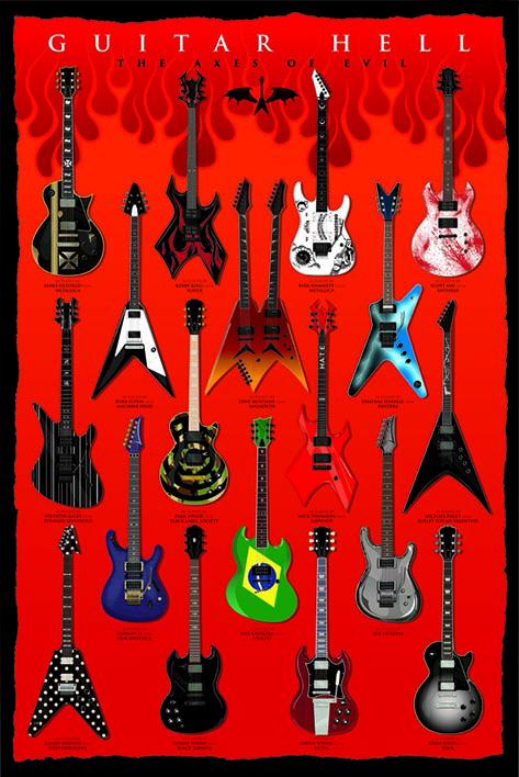 Постер плакат Гитарный Ад/Guitar Hell 61x91,5 см
