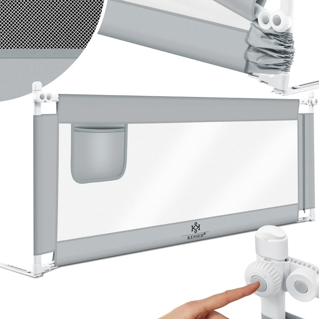 Огорожа для дитячої безпеки KESSER 200 см Сірий - фото 2