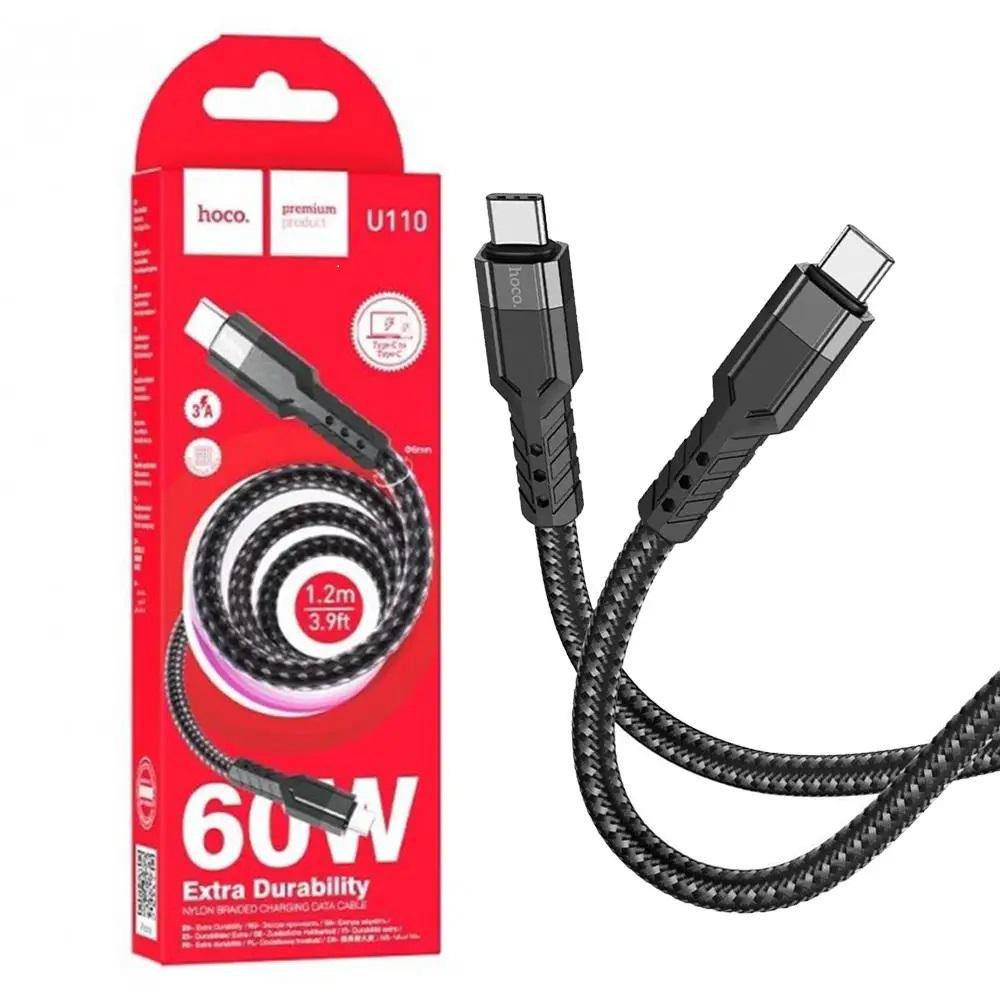 Кабель для зарядки Hoco U110 Type C to Type C 1,2 м Черный (ULT-9660521)