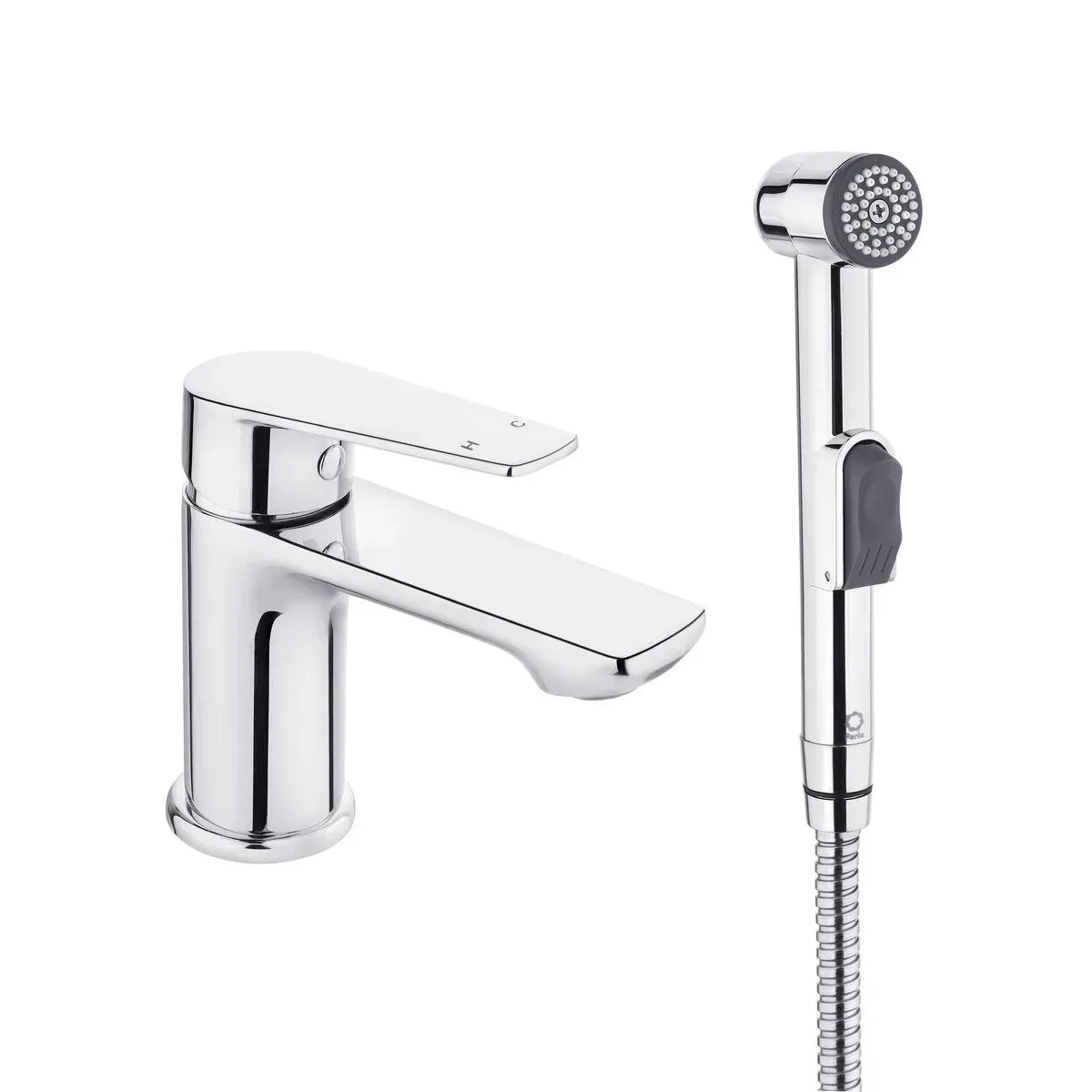 Змішувач для умивальника з гігієнічним душем біде Perla Oscar PBZ33403 Латунь (28809288)