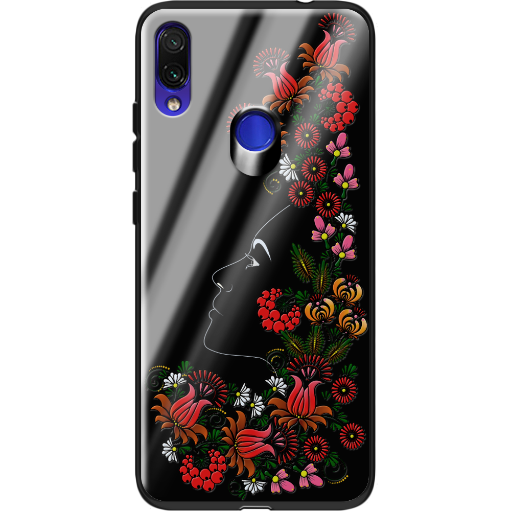 Чехол Boxface Xiaomi Redmi Note 7 3D Ukrainian Muse Черный силикон со стеклом (36202-bk64-37748)