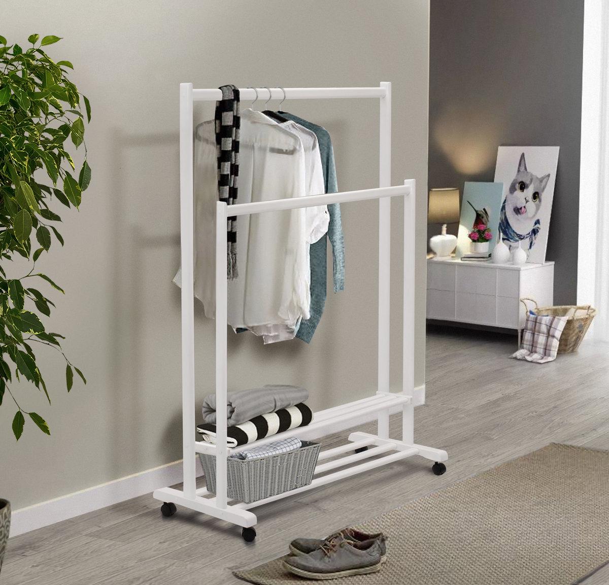 Вешалка-плечики напольные двойные Сплит Мікс Меблі Дерево Ольха Белый