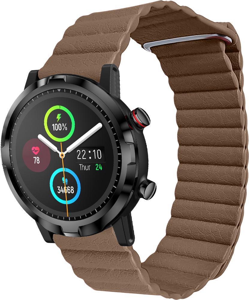 Ремешок кожаный Genis для Haylou Smart Watch RT LS05S Brown (26529-30)
