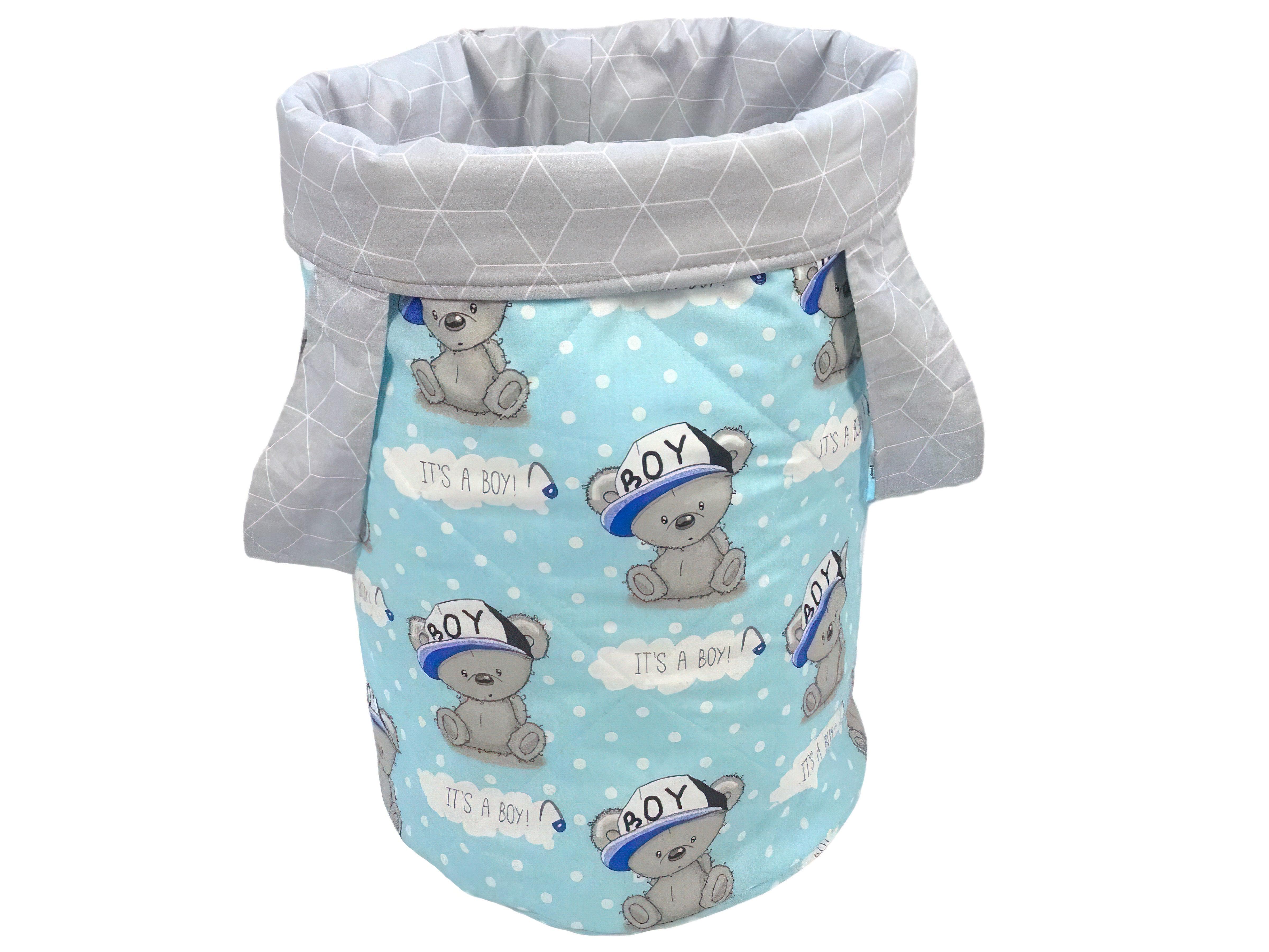 Корзина для игрушек Тедди на голубом