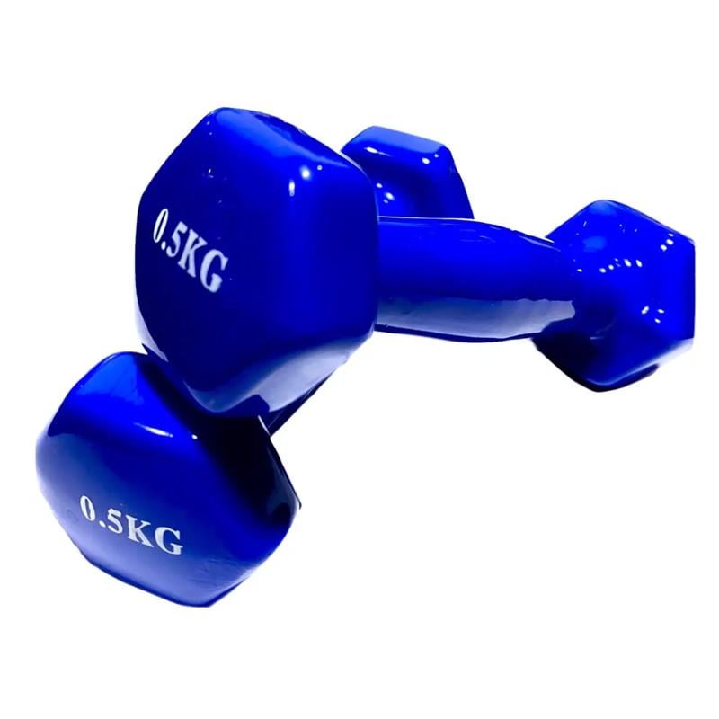 Набор гантелей с виниловым покрытием Feel Fit 2 шт. 0,5 кг Синий