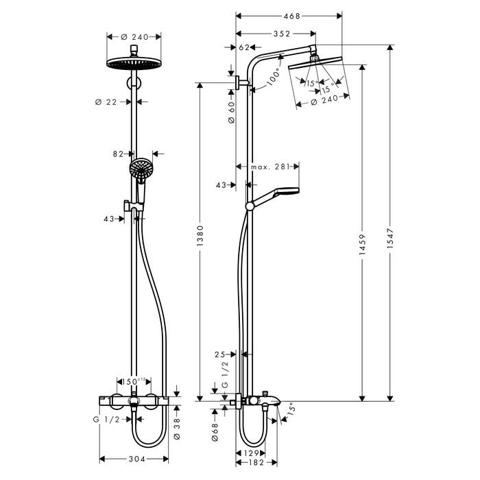 Душова система Hansgrohe Crometta S 27320000 - фото 2