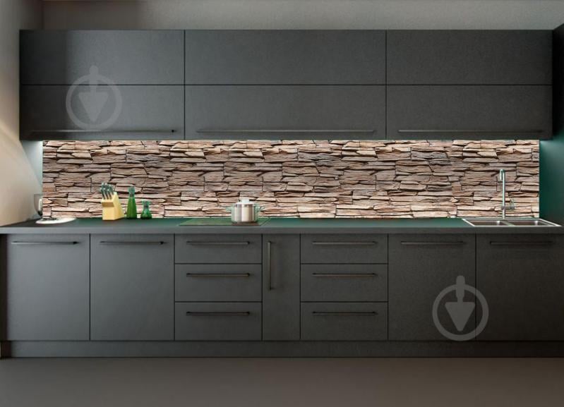 Наклейки кухонный фартук Zatarga Камень 600х2500 мм Коричневый (Z180098/1)