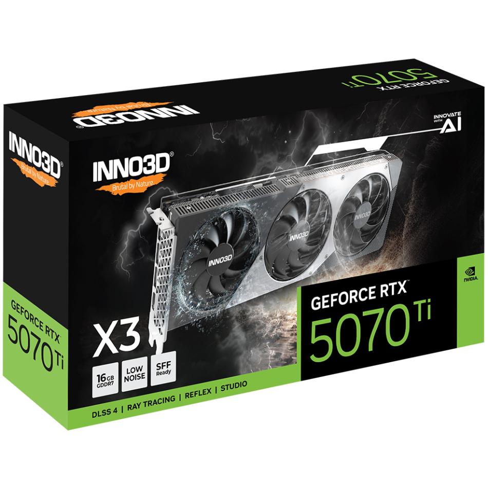 Відеокарта Inno3D X3 GeForce RTX5070 Ti 16 GB GDDR7 256bit PCI Express 5.0 (N507T3-16D7-176068N) - фото 4 Відеокарта Inno3D X3 GeForce RTX5070 Ti 16 GB GDDR7 256bit PCI Express 5.0 (N507T3-16D7-176068N) - фото 4