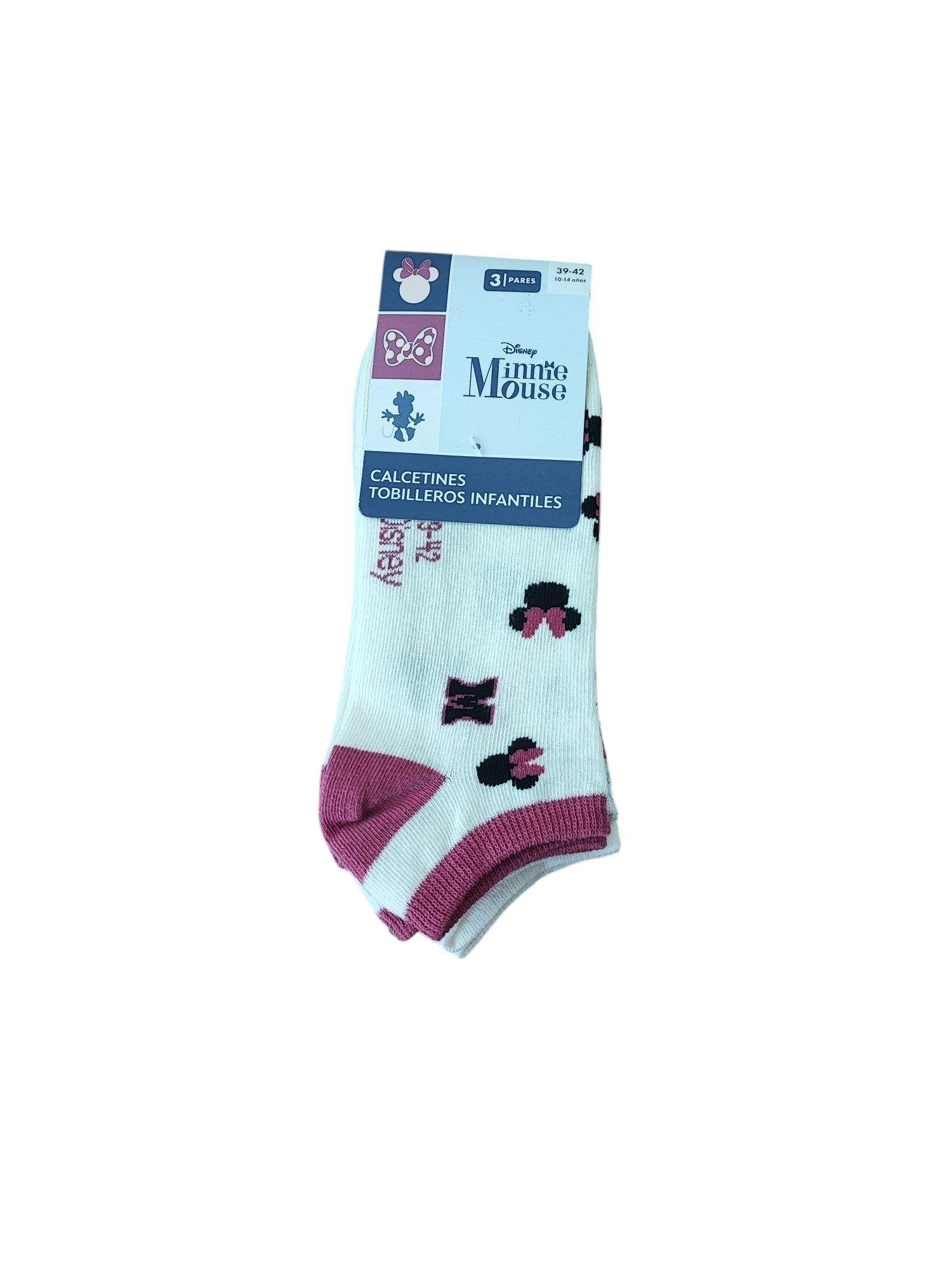 Набор детских коротких носков для девочки Disney р. 39-42 3 пары Разноцветный (25060720B)