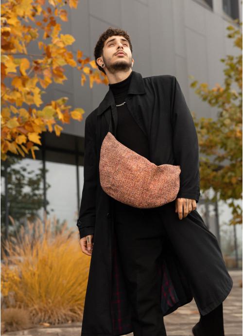 Мужская сумка хобо Sambag тканевая Терракотовый (723058428) - фото 2 Мужская сумка хобо Sambag тканевая Терракотовый (723058428) - фото 2