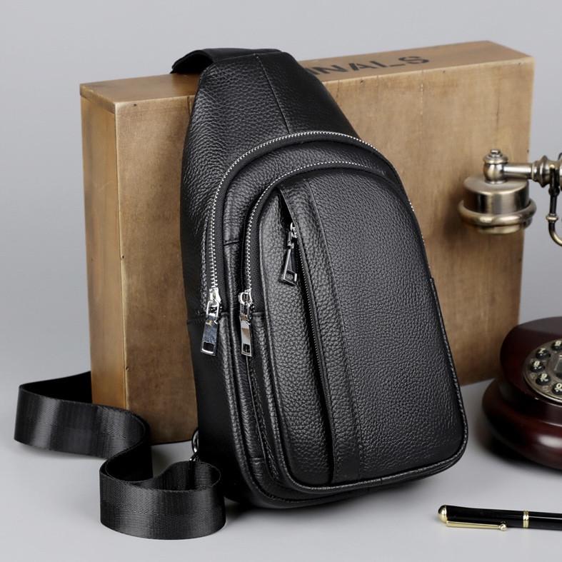 Сумка-слинг TIDING BAG 3204 кожаная Черный (A25F-3204-1A)