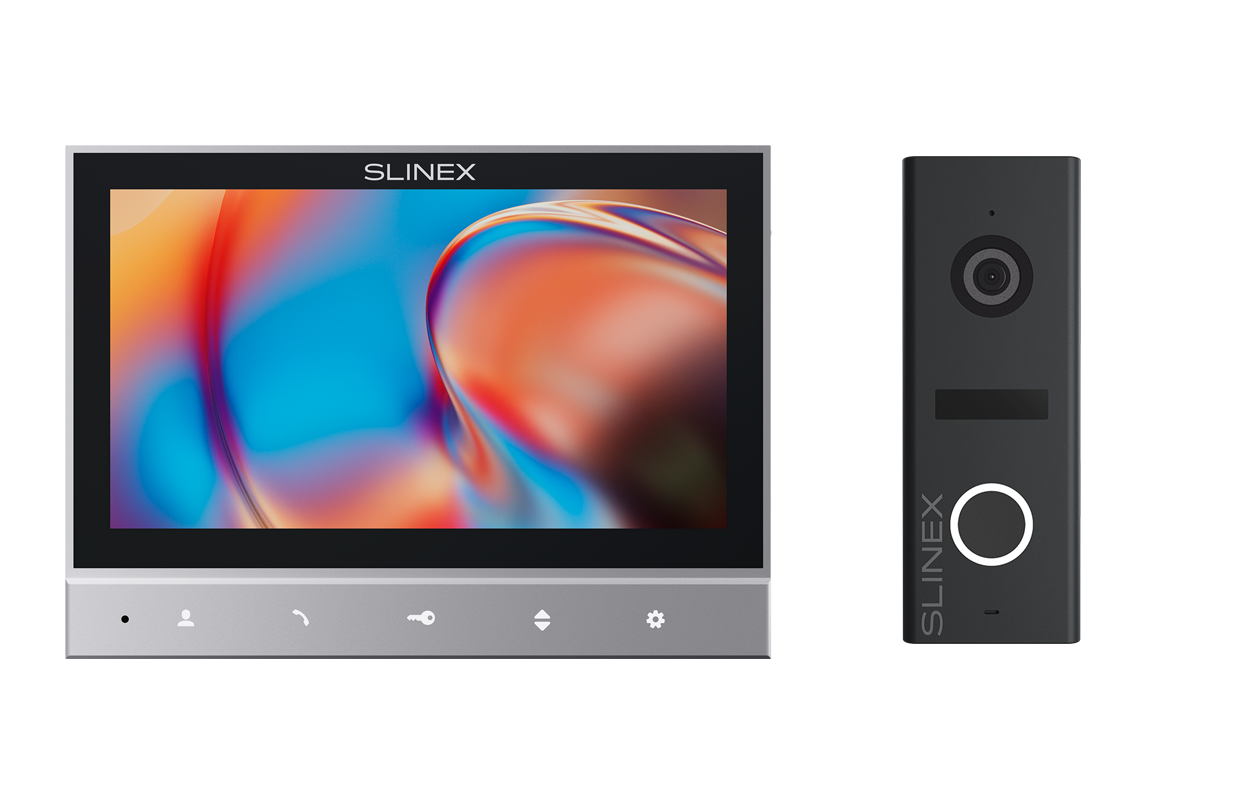 Комплект видеодомофона Slinex SK 7 Start Slinex SK 7 grey + вызовная панель ML-17HR Graphite