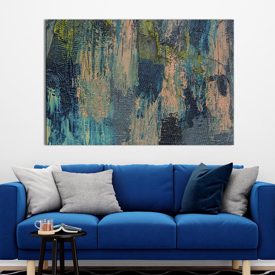 Настінний декор картина на холсті для інтер’єру Абстракція вертикальні мазки фарб 120x80 см (41-1)