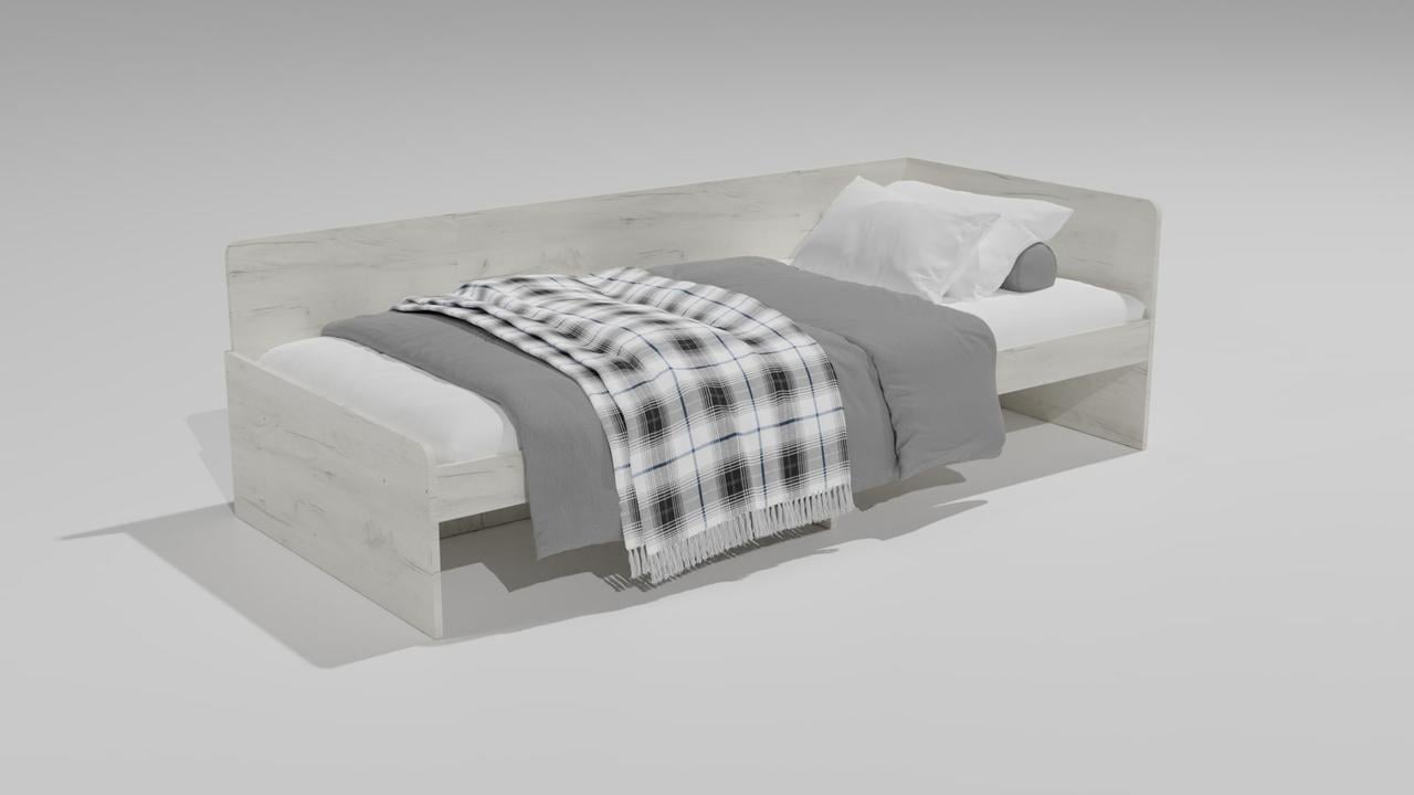 Кровать односпальная Эверест 800 сплошной щит Дуб крафт белый (е-20737.01) - фото 3 Кровать односпальная Эверест 800 сплошной щит Дуб крафт белый (е-20737.01) - фото 3