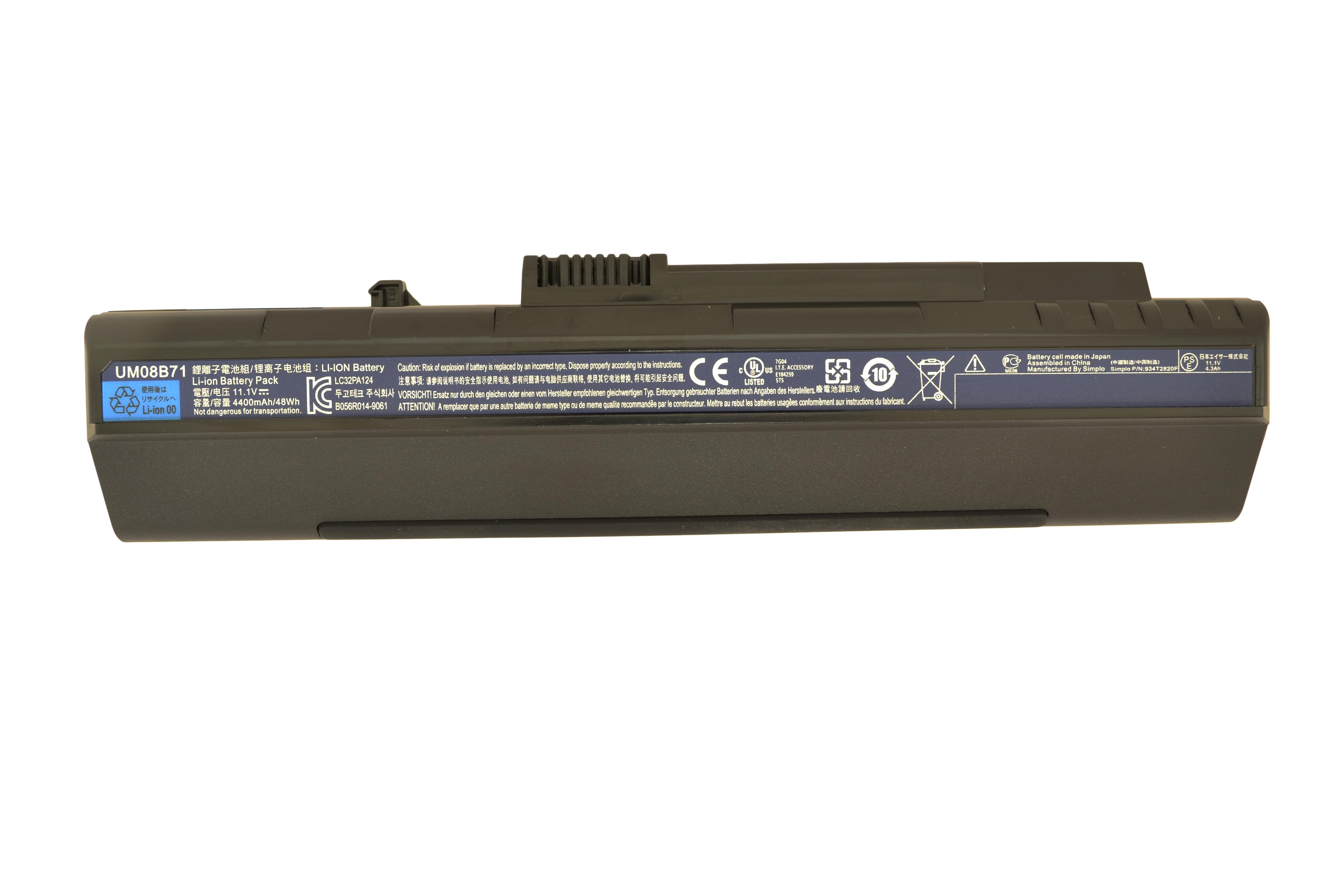 Аккумулятор для ноутбука Acer UM08A73 Aspire One 10.8V 4400 mAh (006730)
