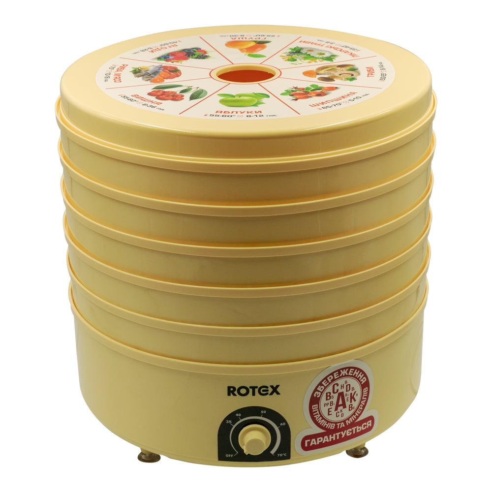 Сушилка для овощей и фруктов Rotex RD-620 Y 20 л 520 Вт Желтый (PH01146)