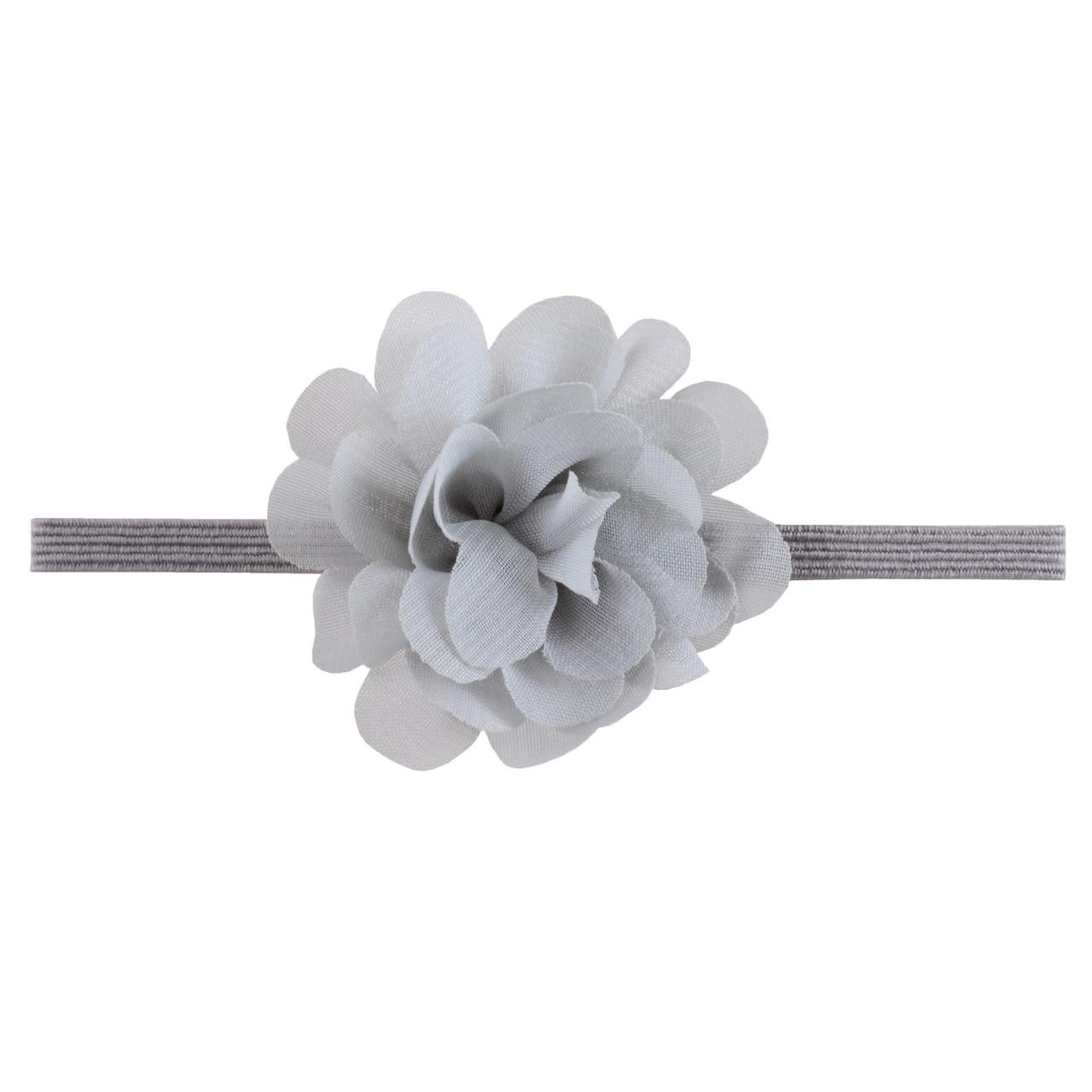 Повязка детская на голову с шифоновым бантом One size Серый (5399/2)