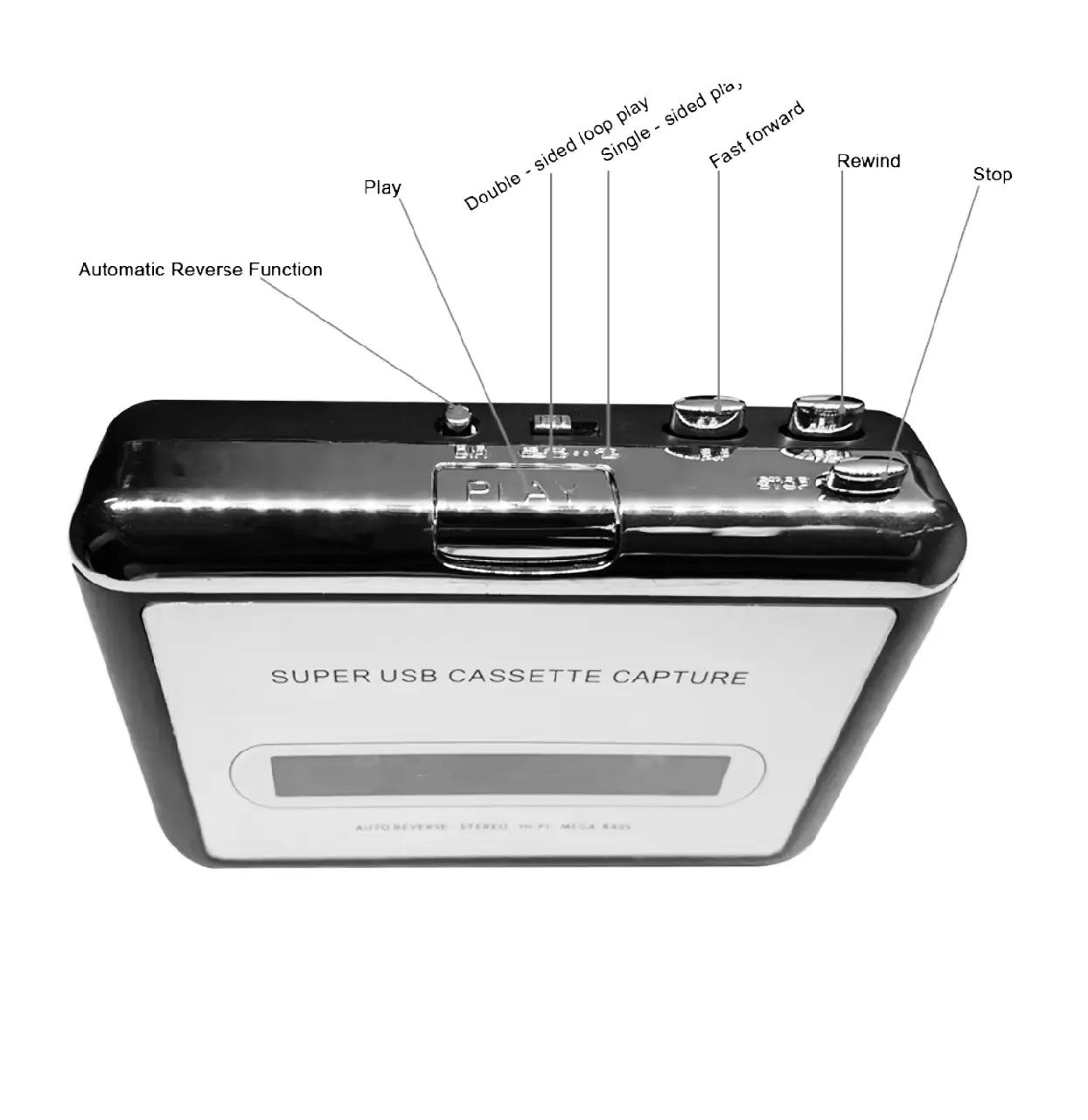Плеєр касетний USB Logilink Walkman Cassette Player з оцифровкою аудіокасет MP3 Сірий (MK001074) - фото 7 Плеєр касетний USB Logilink Walkman Cassette Player з оцифровкою аудіокасет MP3 Сірий (MK001074) - фото 7