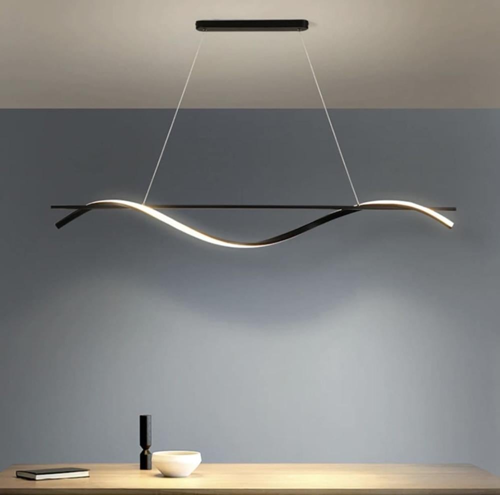 Люстра видовжена лінійна світлодіодна 120 см Чорний (NO 8) - фото 8