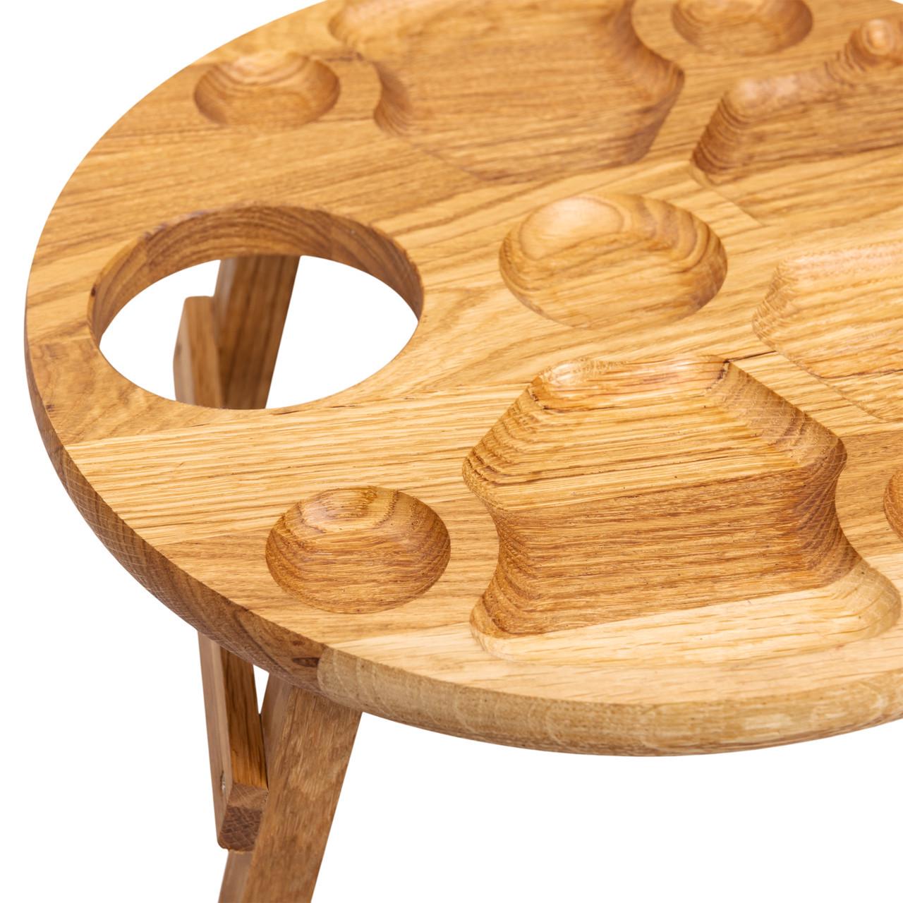 Столик-менежанка винный из дерева круглый на ножках дуб 35 см - фото 7 Столик-менежанка винный из дерева круглый на ножках дуб 35 см - фото 7