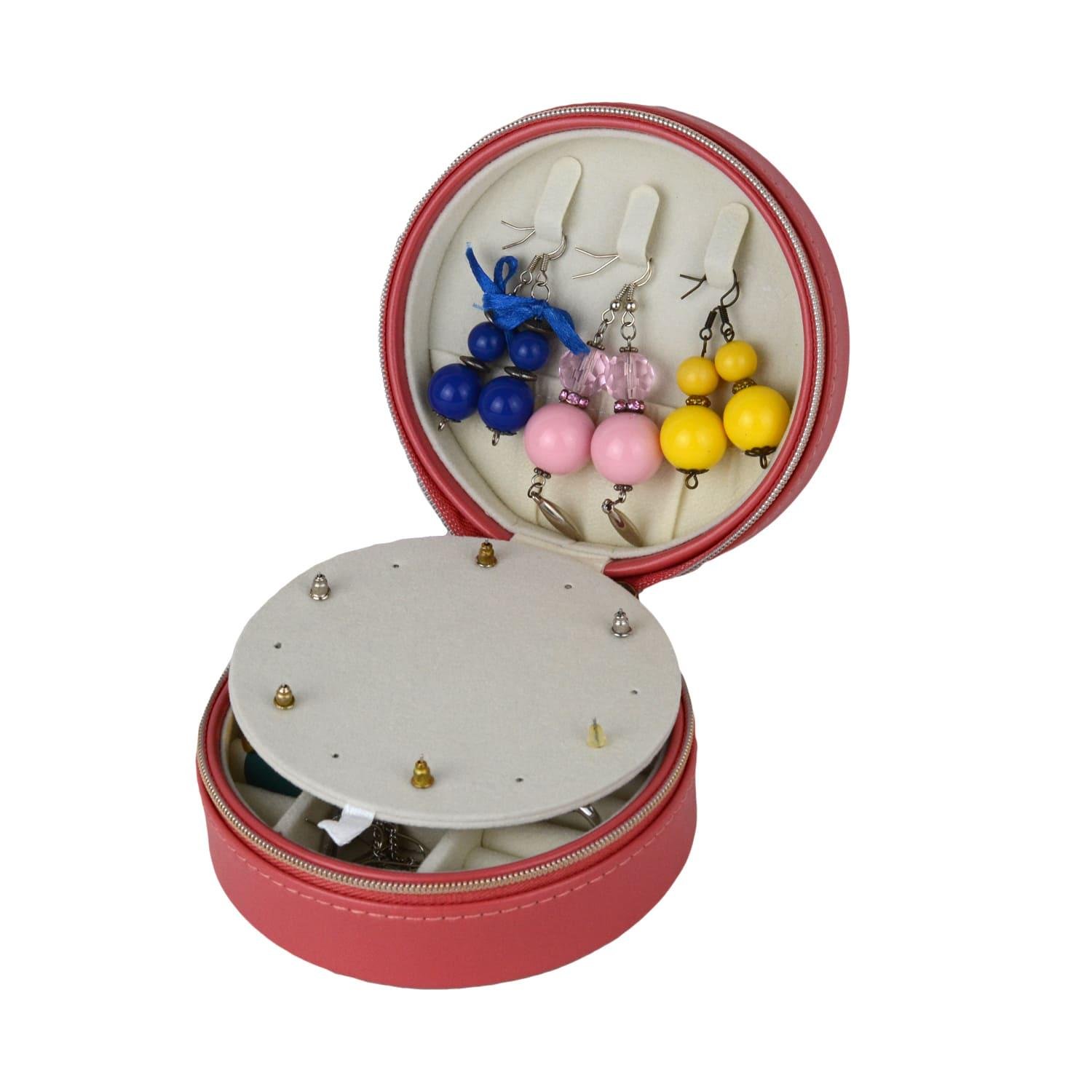 Скринька для прикрас кругла з дзеркальцем на блискавці 11х5 см Кораловий (ШДД-19-2) - фото 5 Скринька для прикрас кругла з дзеркальцем на блискавці 11х5 см Кораловий (ШДД-19-2) - фото 5