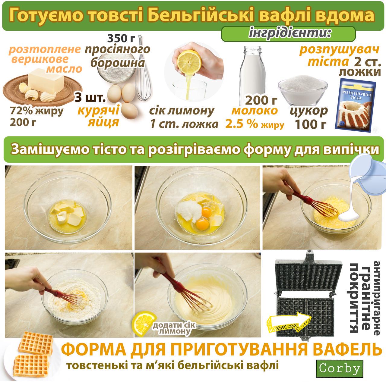 Форма для випічки вафель з антипригарним гранітним покриттям (2035) - фото 5