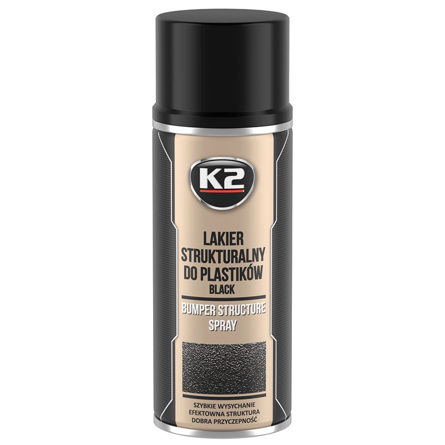 Краска для пластика структурная K2 Bumper L345 400 мл Черный (K20862)