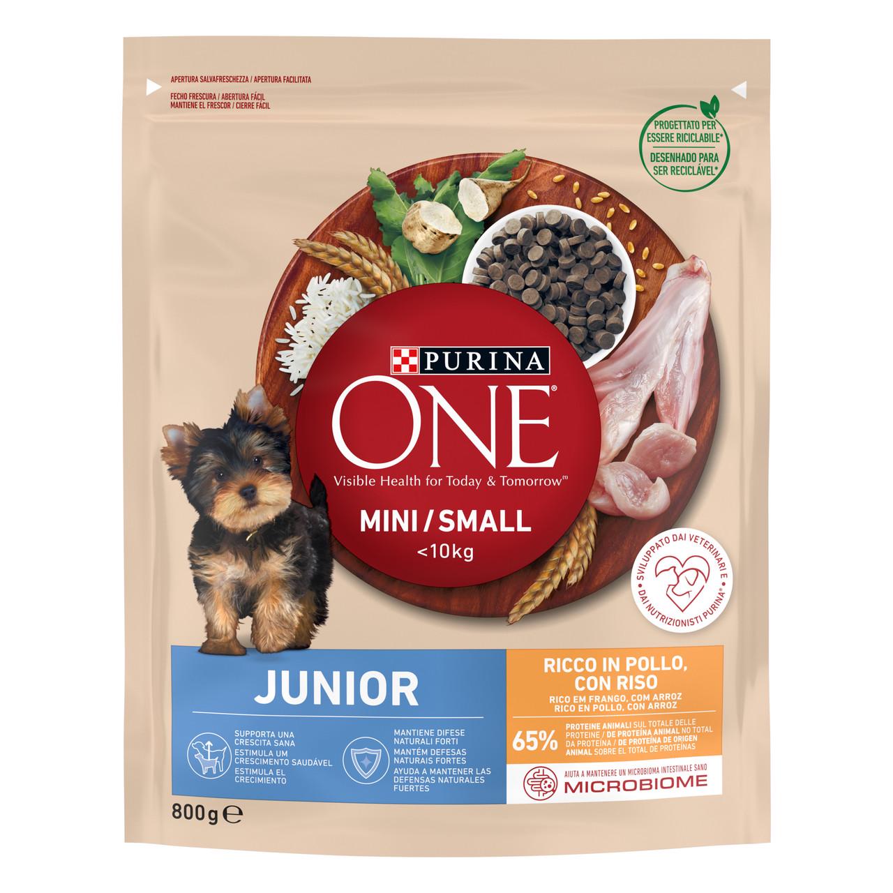 Сухой корм PURINA ONE Mini/Small Junior для щенков мелких пород с курицей 800 г - фото 2