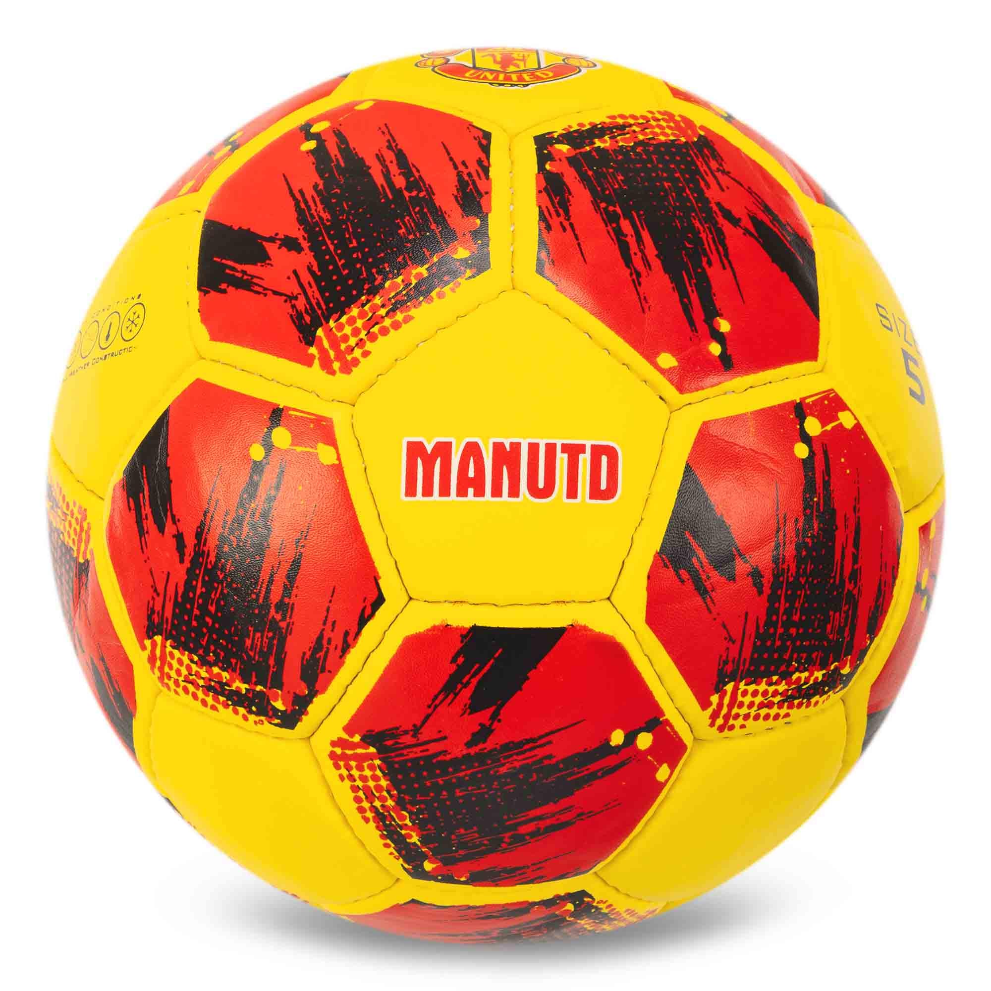 Футбольный мяч Ballonstar MANCHESTER UNITED №5 PU Гриппи сшит вручную Желтый-красный (FB-0047-802)
