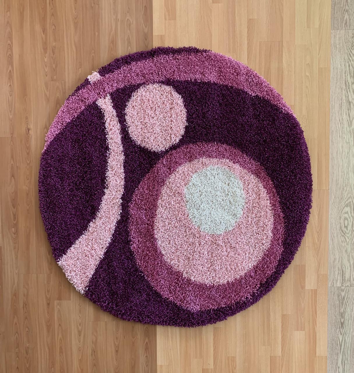 Ковер круглый высоковорсовый 200х200 см Фиолетовый (2825011373)