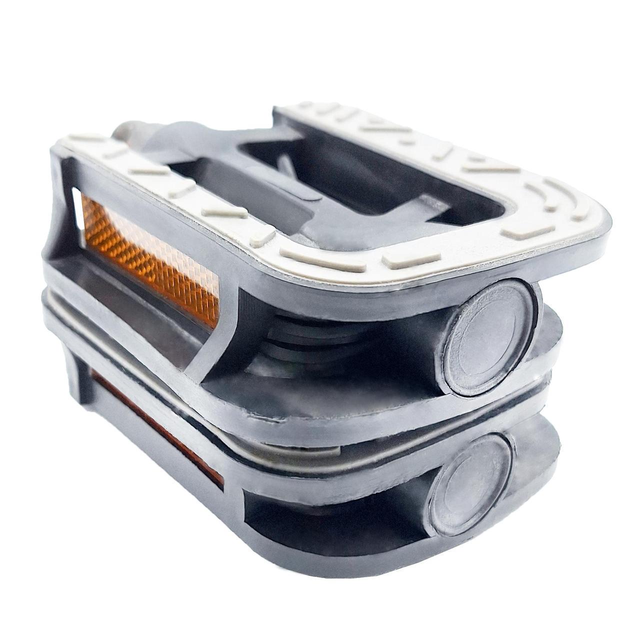 Педали велосипедные пластиковые с резиновым покрытием Черный с серым (G0000502)