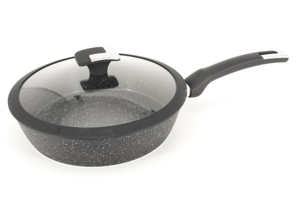 Сковорода глибока з кришкою A-Plus 26 см Мармуровий (3013)