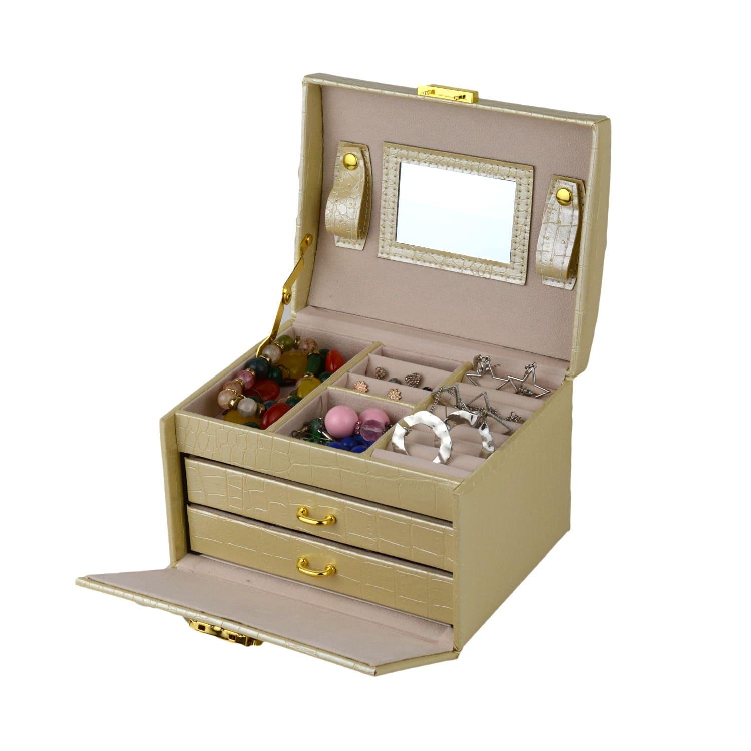 Шкатулка для украшений с зеркалом и ящичками 18х14х12.5 экокожа 12х12х5 см Бежевый (ШДД-13-1) - фото 1 Шкатулка для украшений с зеркалом и ящичками 18х14х12.5 экокожа 12х12х5 см Бежевый (ШДД-13-1) - фото 1