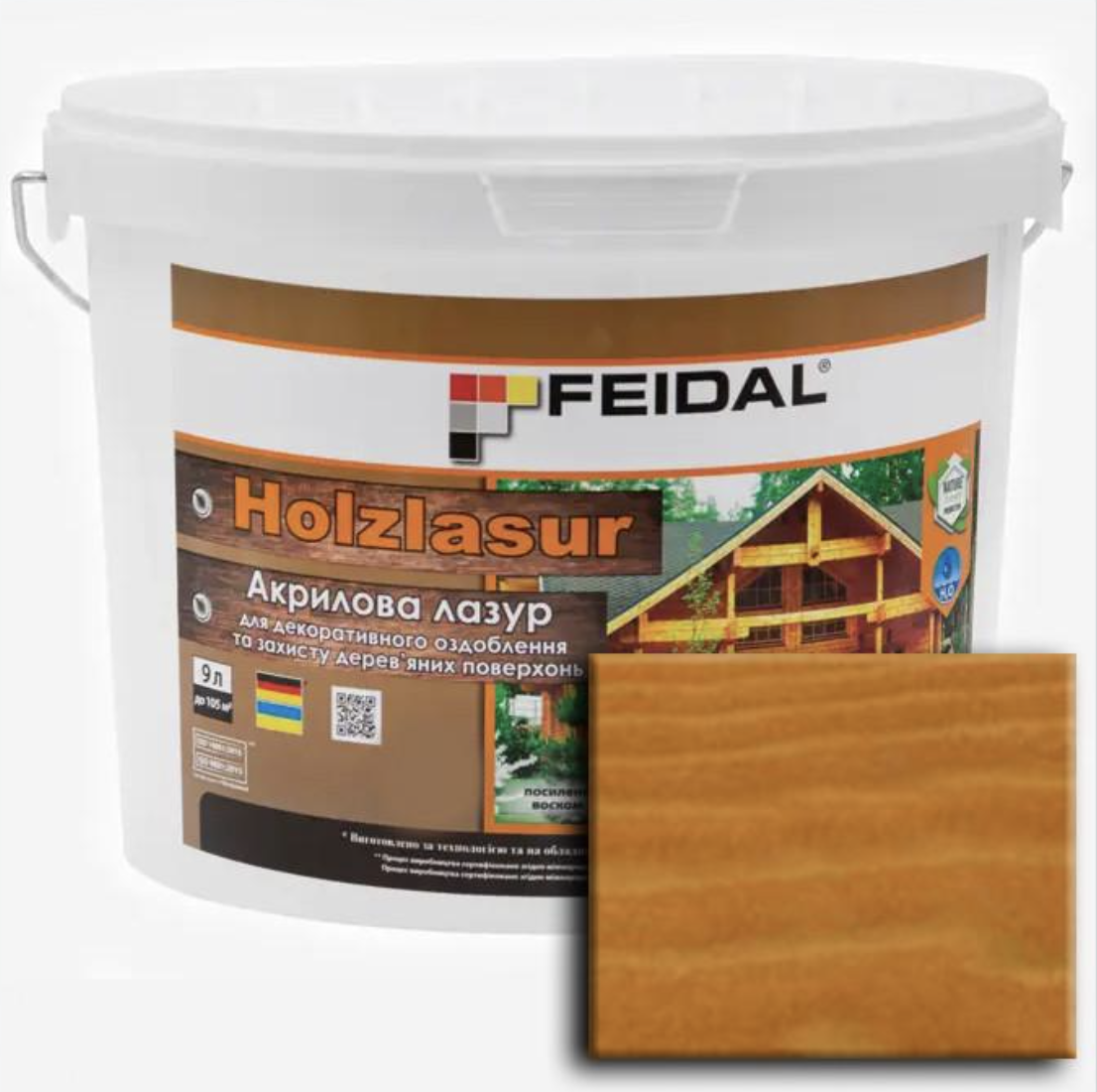 Лазурь акриловая Feidal Holzlasur 9 л Орегон (27581987)