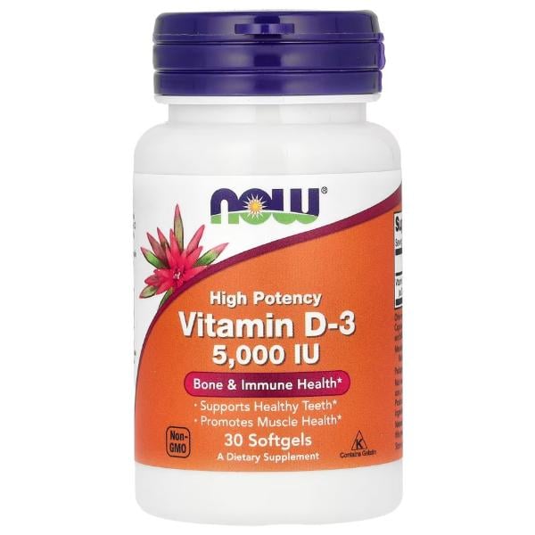 Вітамін D NOW Foods Vitamin D-3 5000 IU 30 мяких капс. (000025256)