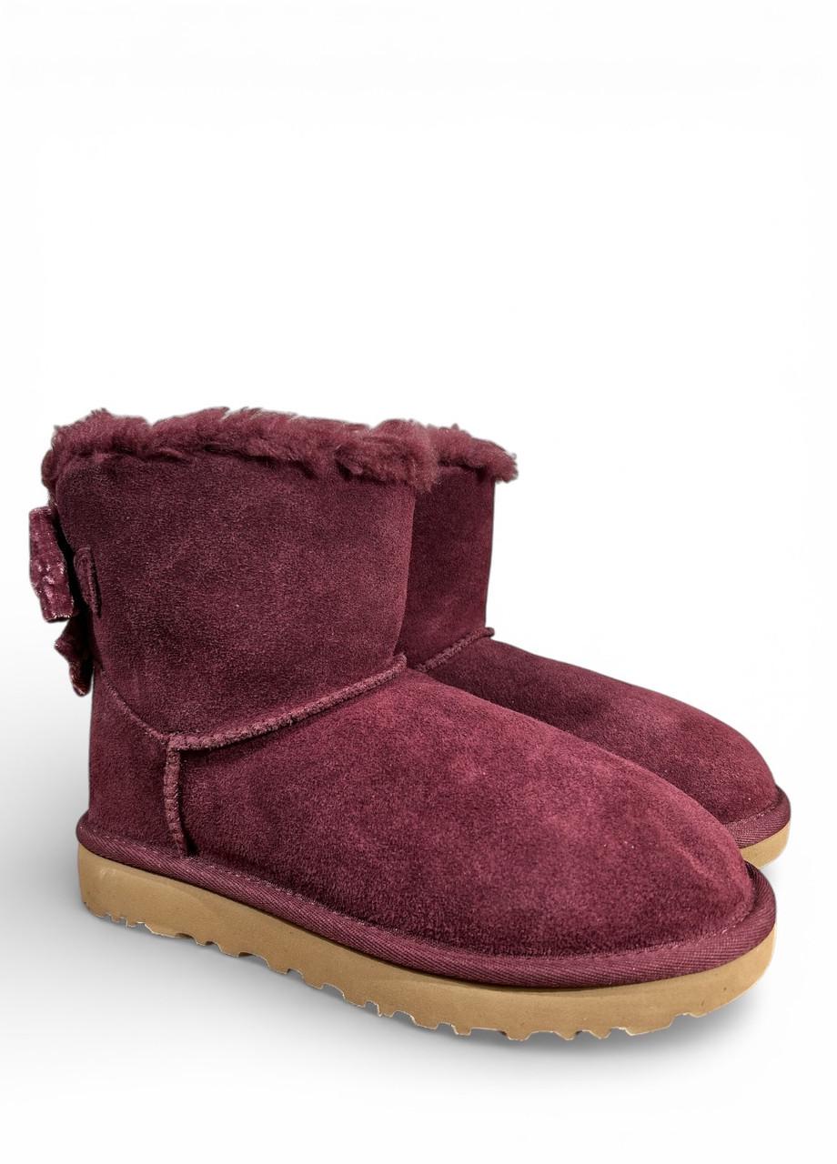 Угги UGG Mini Bailey Bow Crushed Velvet s/n 1138172 р. 36 US 5 22 см Бордовый (2888028364)