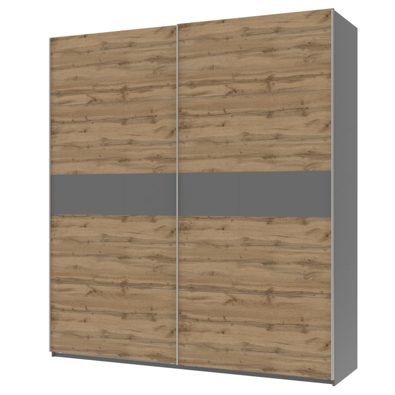 Шафа-купе Doros G-Caiser 2 ДСП/5 частин 220х60х240 см Графіт/Дуб Евок/Графіт (44900391) Шафа-купе Doros G-Caiser 2 ДСП/5 частин 220х60х240 см Графіт/Дуб Евок/Графіт (44900391)