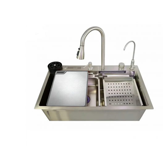 Мойка Zerix ZH7546-SET-06 Decor SS Color со встроенным смесителем из нержавеющей стали 750х460х215 мм (ZM5596)