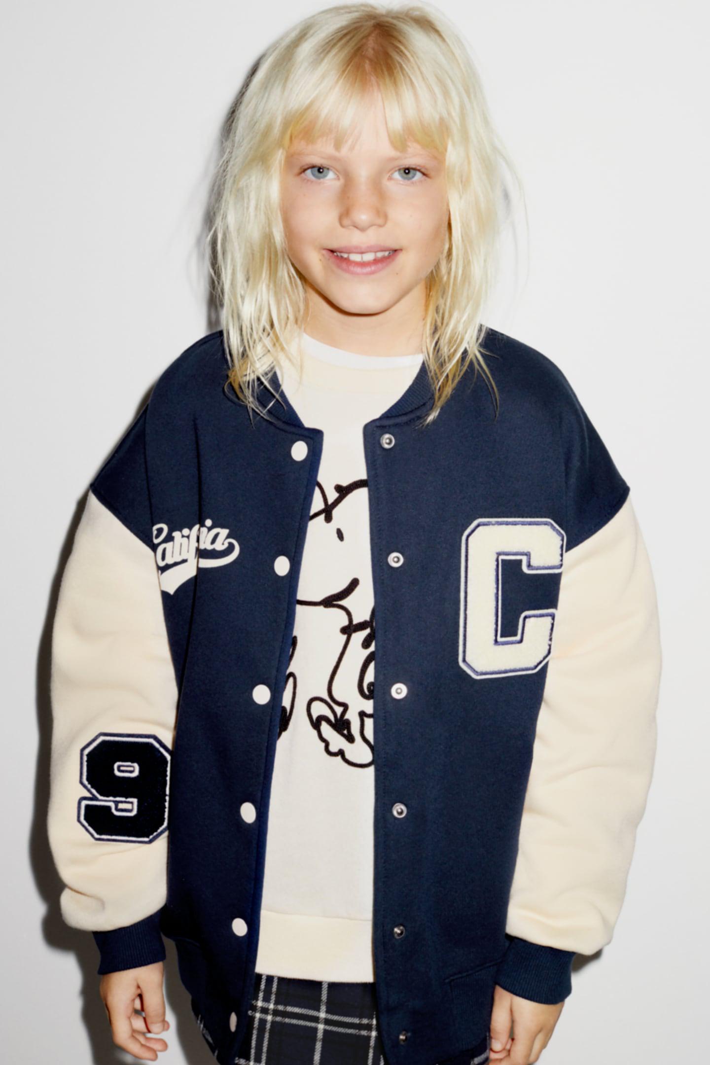 Бомбер для девочки на кнопках Zara 122 см Blue (5431747401)