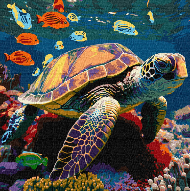 Картина по номерам Идейка Жители подводного мира 40х40 см (KHO6503)