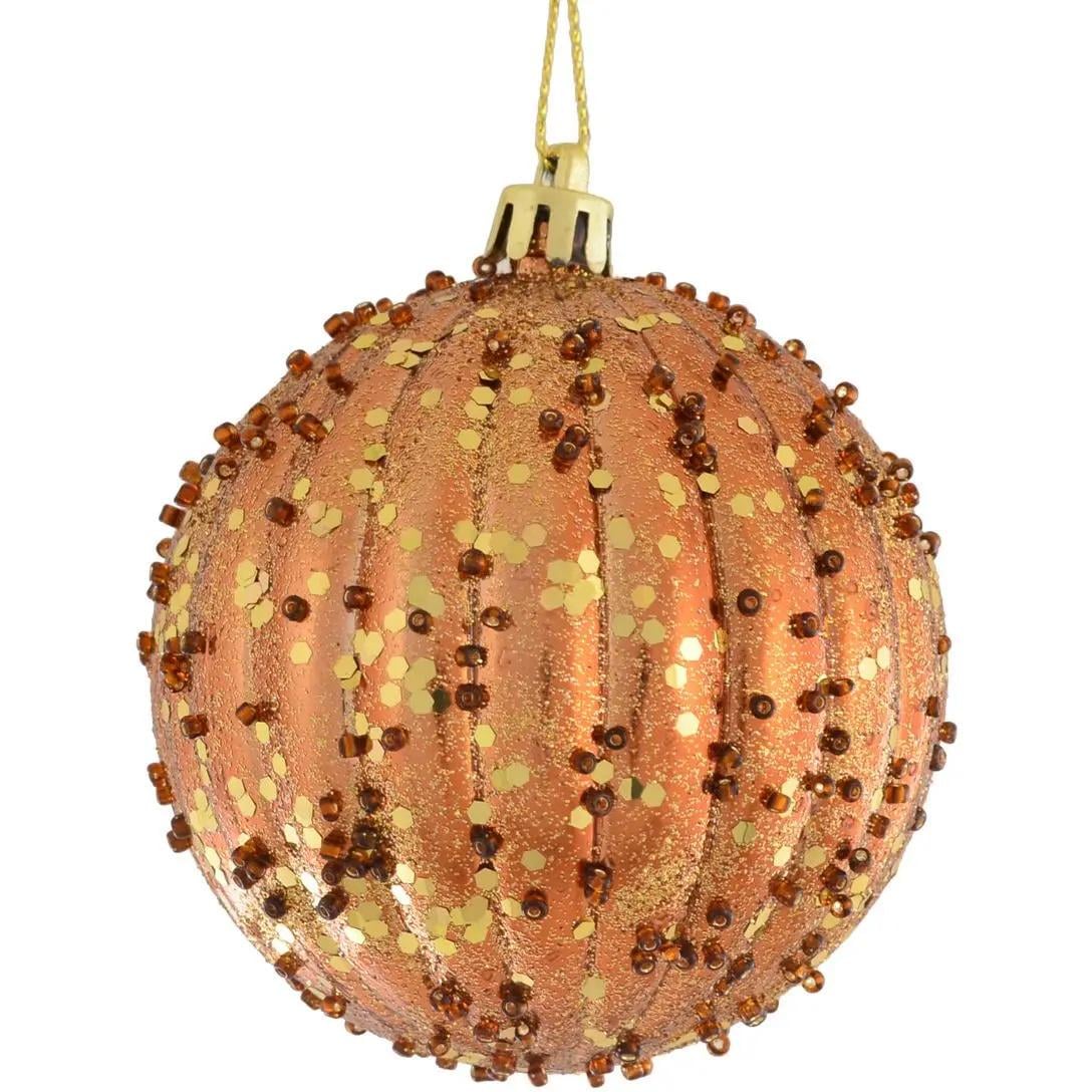 Шар новогодний Шоколадная прихоть 8 см Бежевый (TY-5-R-483)