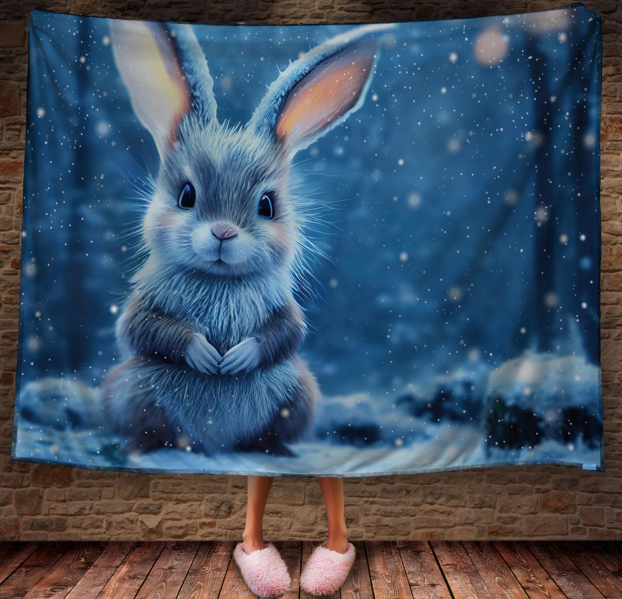 Плед с 3D принтом 43 Кролик в зимнем сказочном лесу 150х200 см (epi_1855)